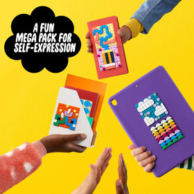 LEGO DOTS tiles in 450 colors enable expansive mosaics on flat surfaces.