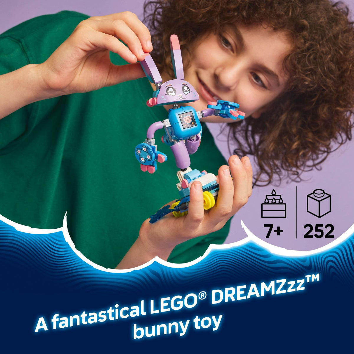 LEGO DREAMZzz Izzie minifigure hero boosts creative role play with Bunchurro.