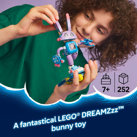 LEGO DREAMZzz Izzie minifigure hero boosts creative role play with Bunchurro.