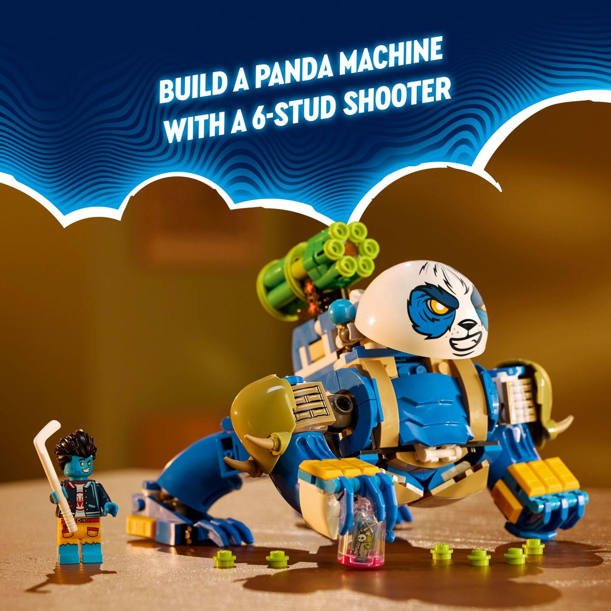 LEGO DREAMZzz Panda warrior mode on two legs sparks heroic role-play.
