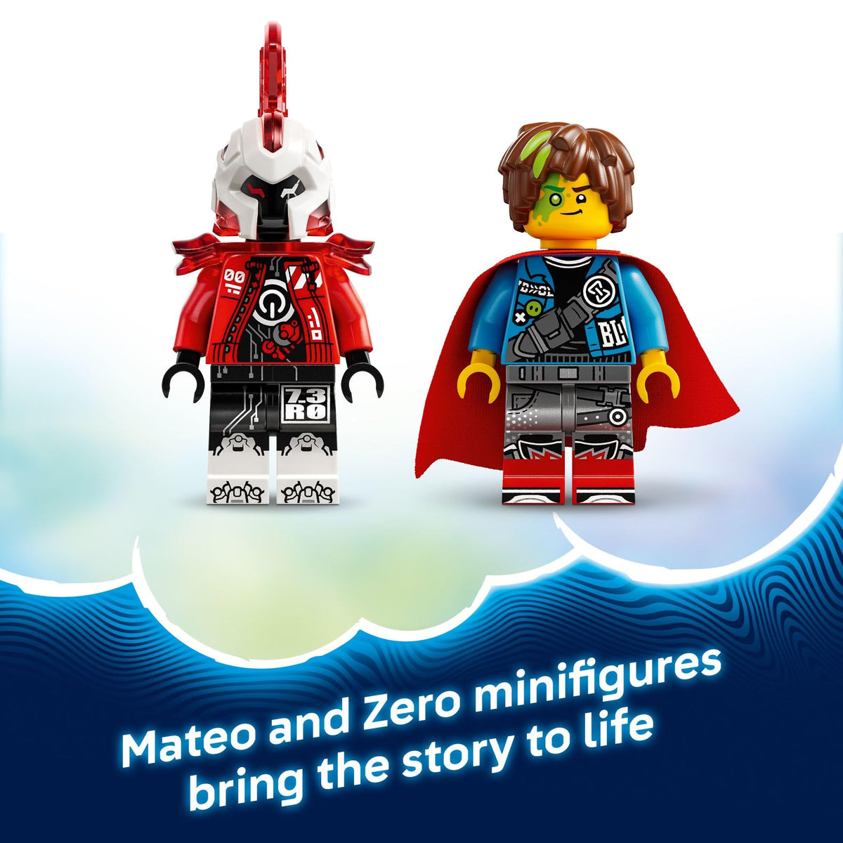 Logan, Z-Blob, and Cyberling figures expand storytelling options during play.