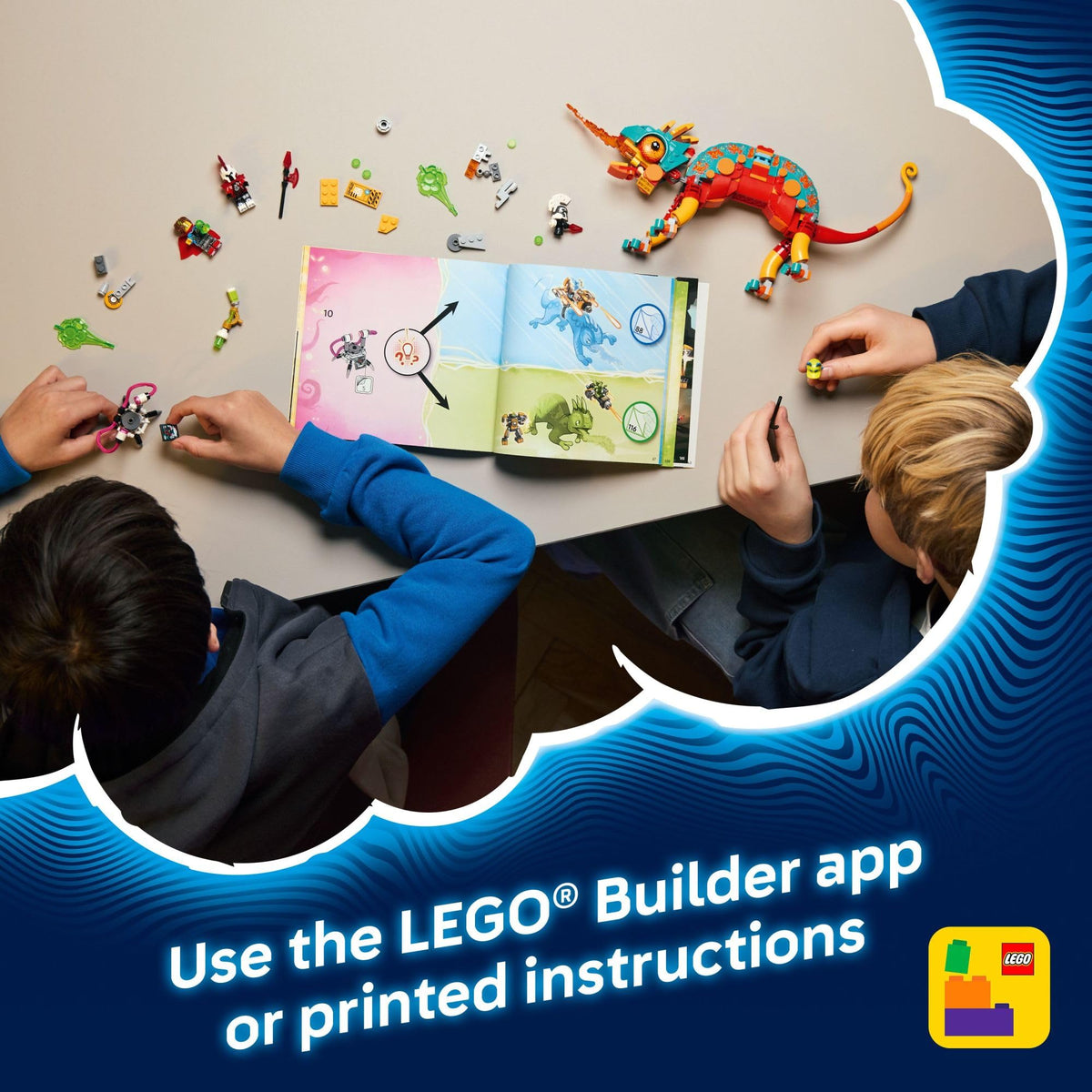 LEGO Builder app supports progress tracking and viewing builds in 3D for planning.