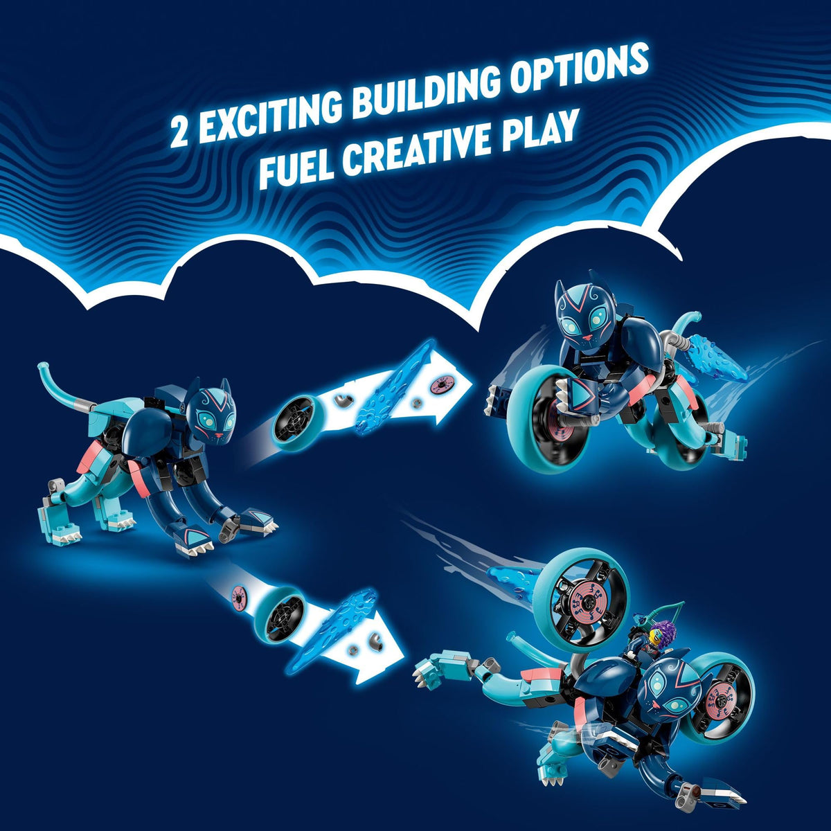 LEGO DREAMZzz Turbo boosters highlight speed in cat toy mode