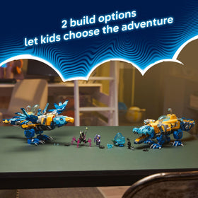 LEGO DREAMZzz Crocodile Submarine dual shooters fuel exciting battles.