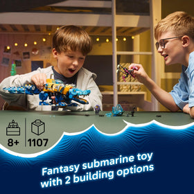 LEGO DREAMZzz Crocodile Submarine head and legs build sparks dynamic action.