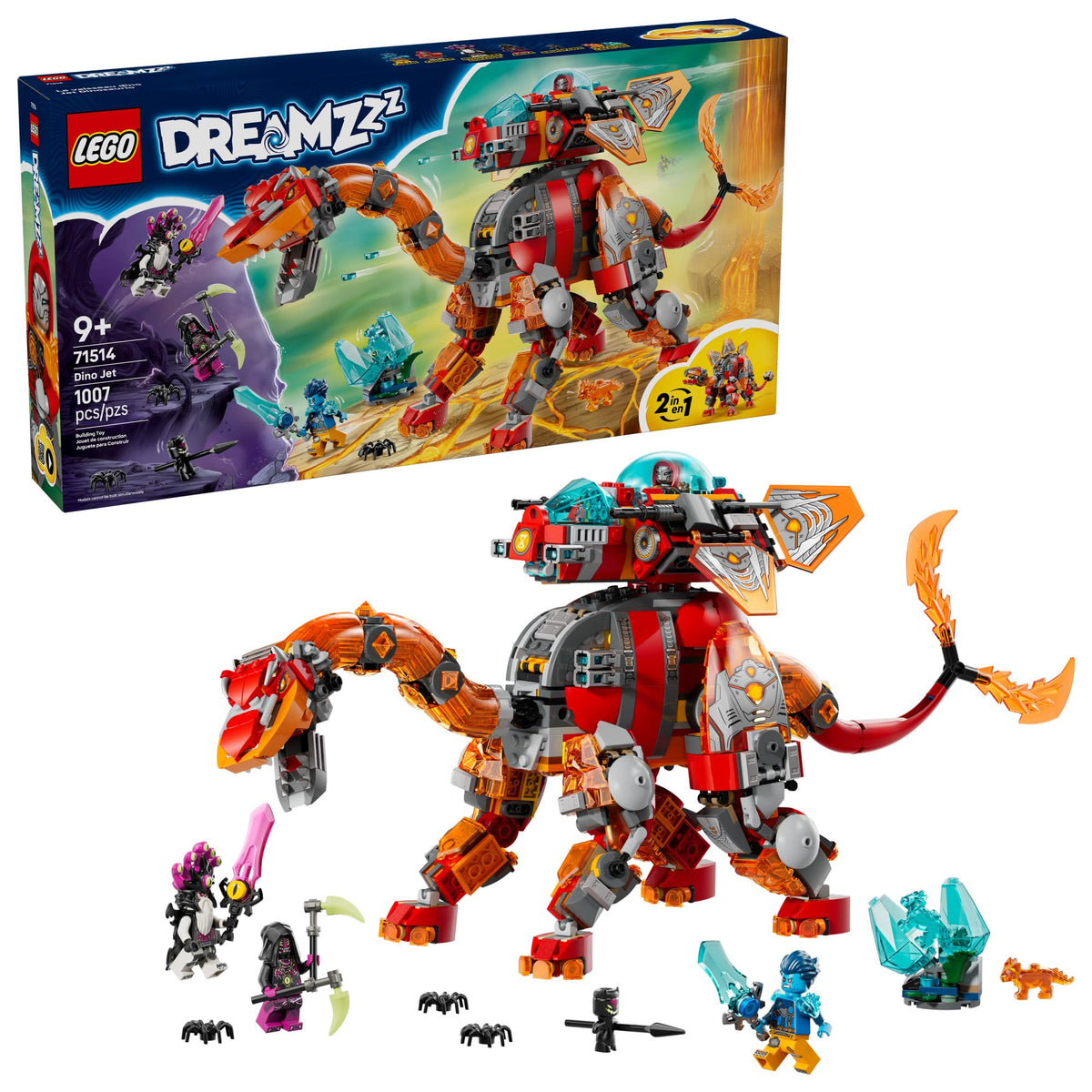 LEGO DREAMZzz Dino Jet brontosaurus mech ready for imaginative battles and storytelling