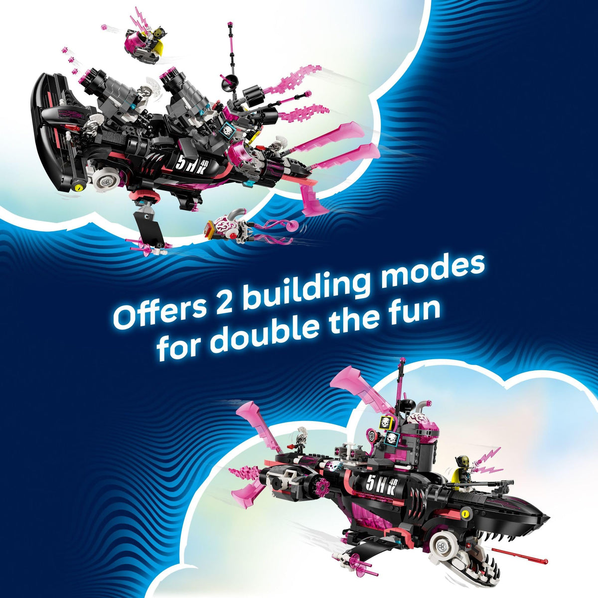 LEGO DREAMZzz hammerhead battleship setup inspires epic action scenes.