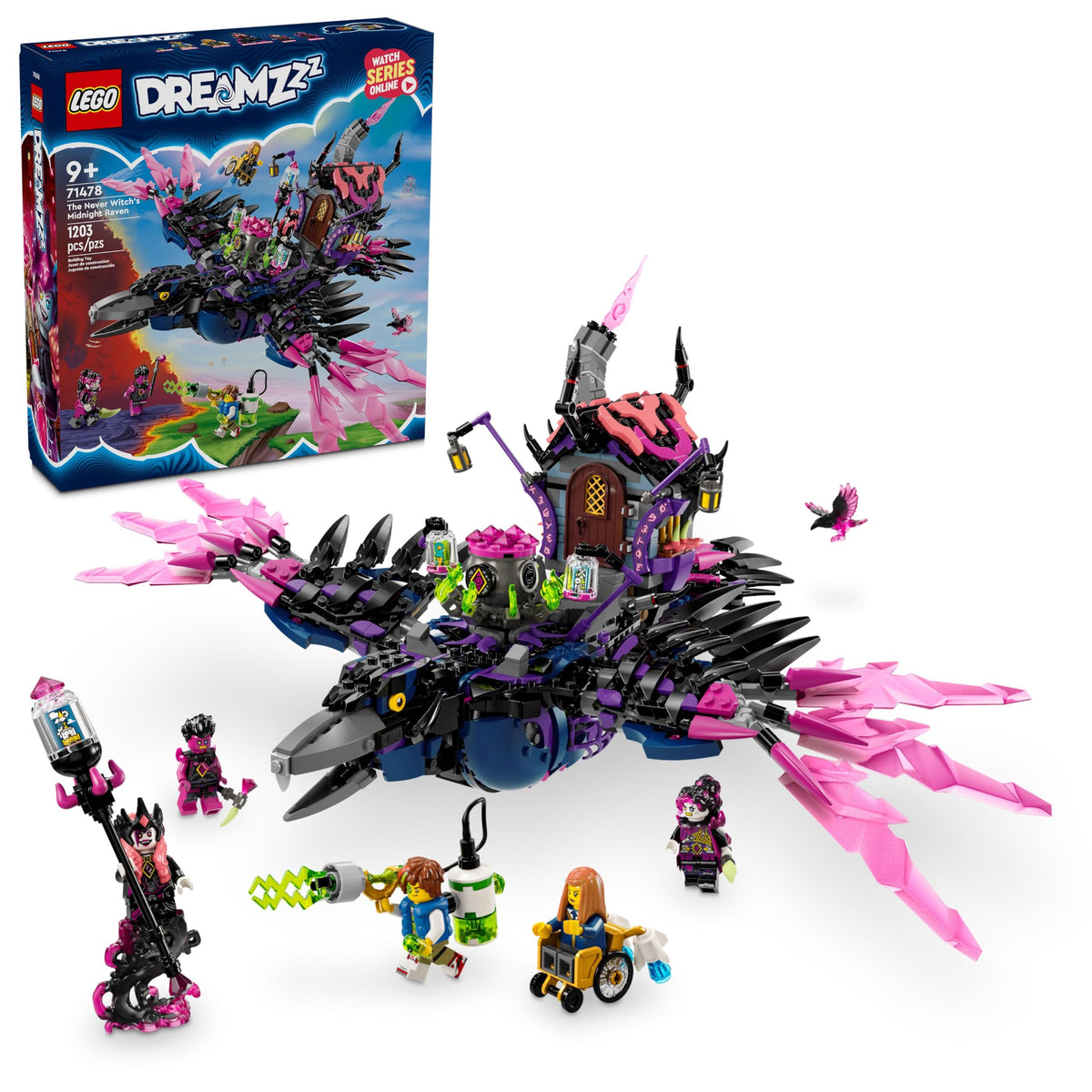 LEGO DREAMZzz Midnight Raven raven build for imaginative play with posable wings
