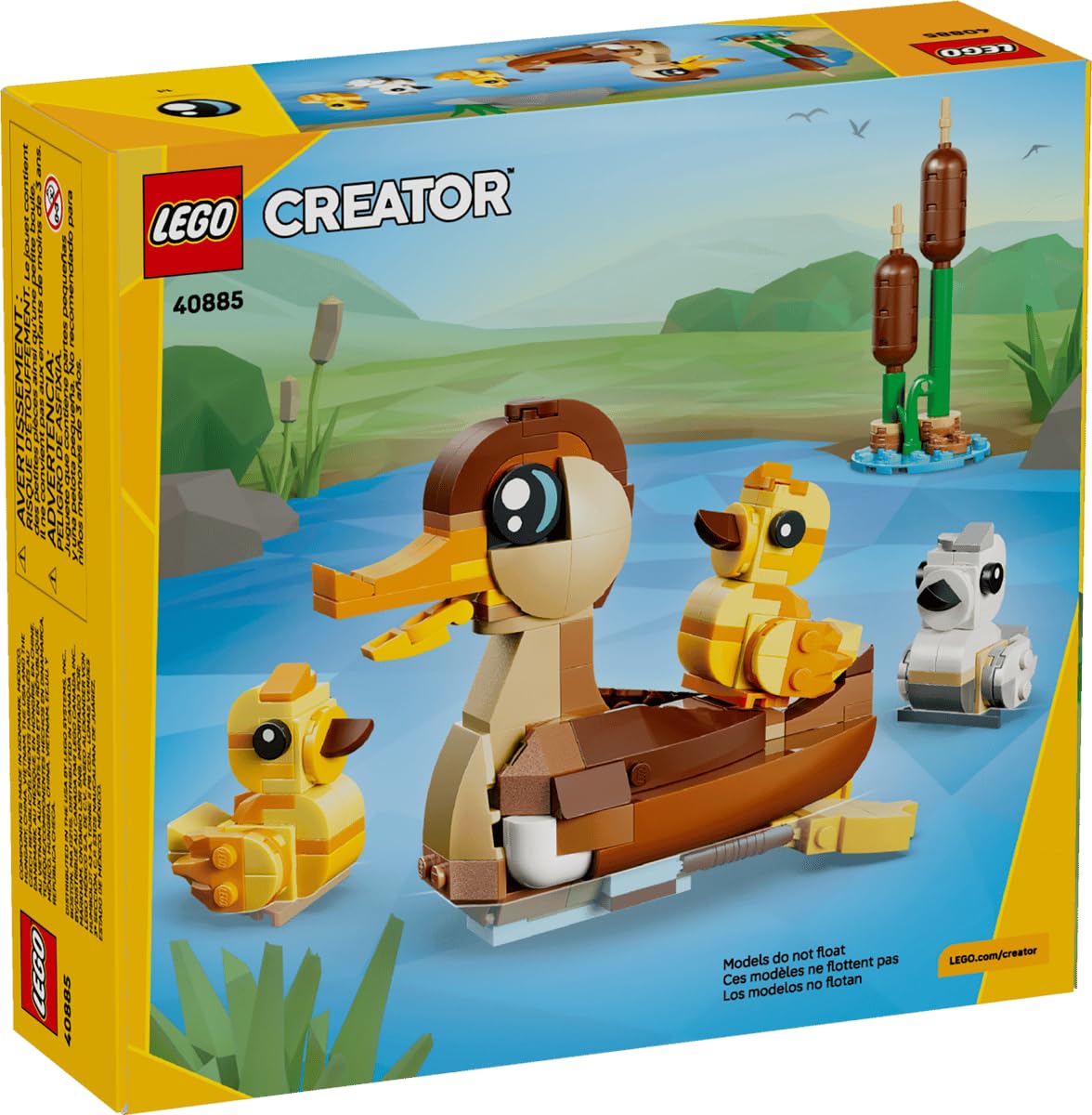 LEGO Duck Family cattail plant adds natural detail.