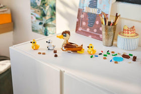 LEGO Duck Family compact display piece for shelves.