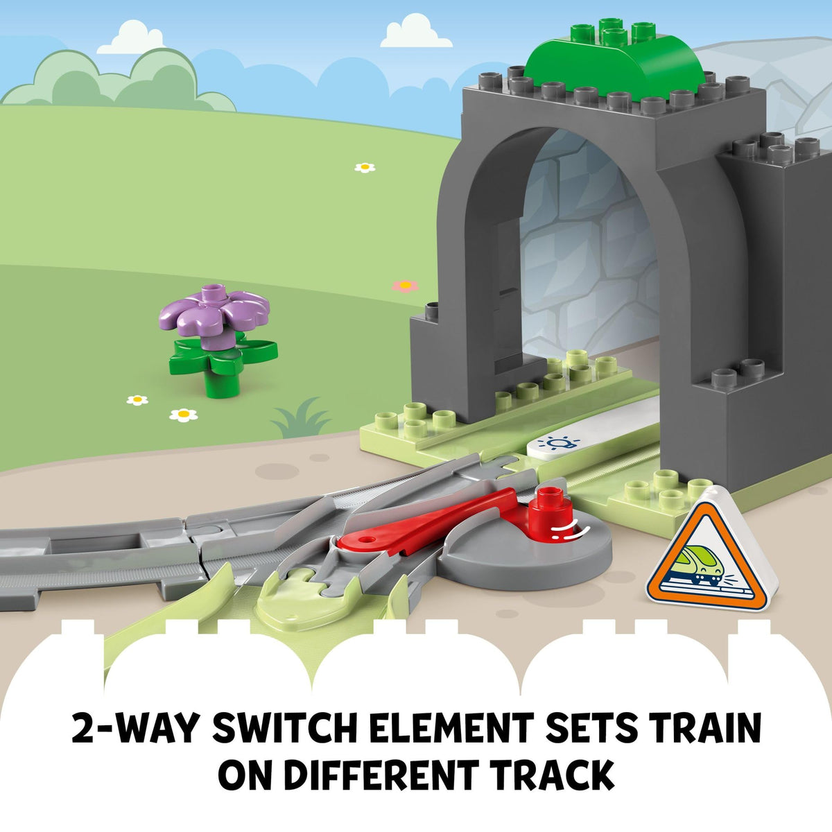LEGO DUPLO tunnel measures over 7.5 inches high for immersive play