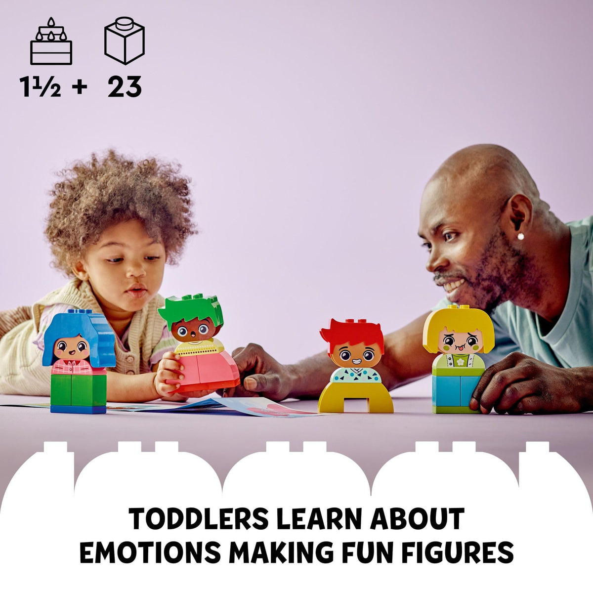 LEGO DUPLO expression bricks showing varied moods for play