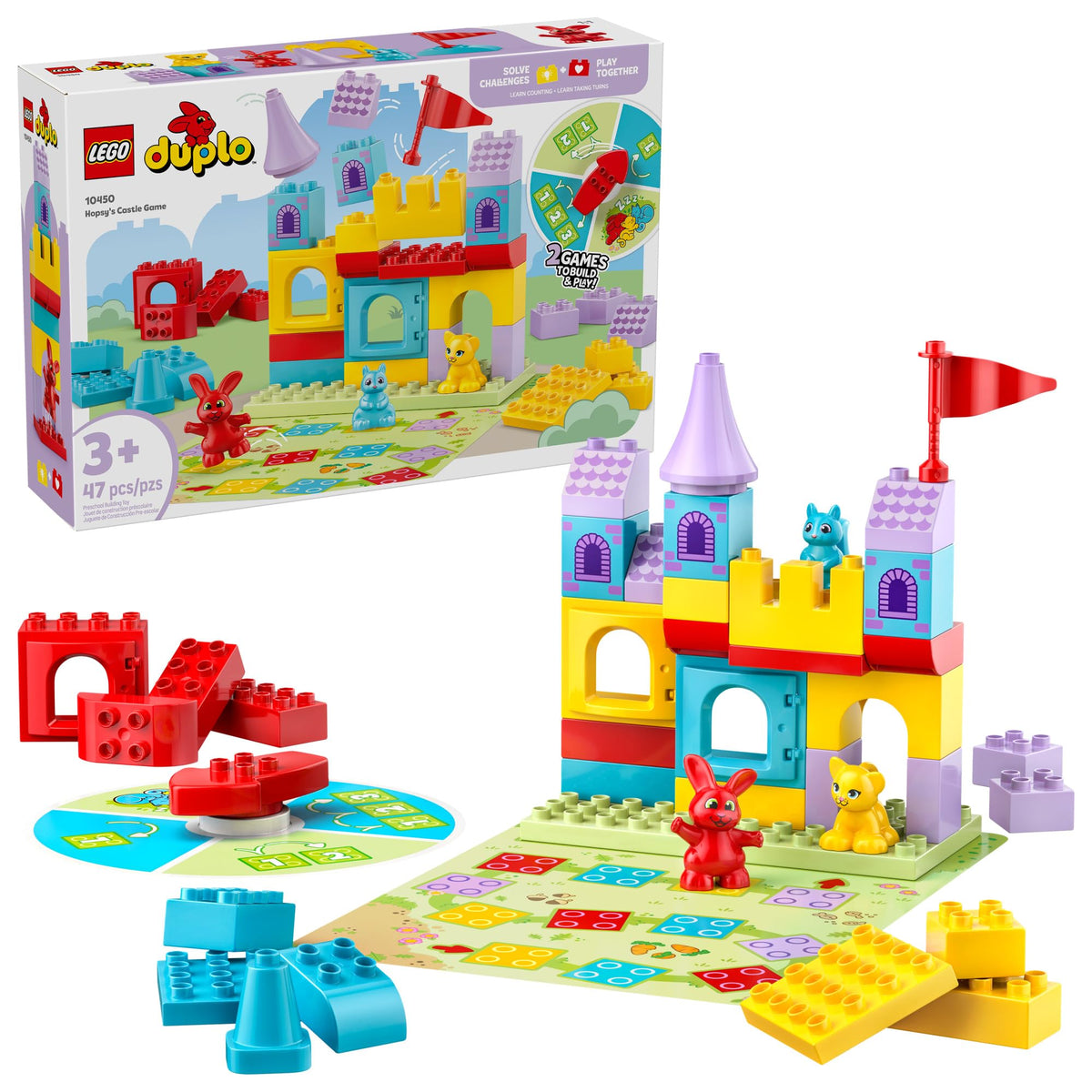 LEGO DUPLO Hopsy's Castle Game board promotes family bonding and cooperative play.