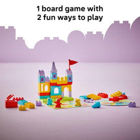 LEGO DUPLO Hopsy's Castle Game colorful bricks encourage fine motor skills.