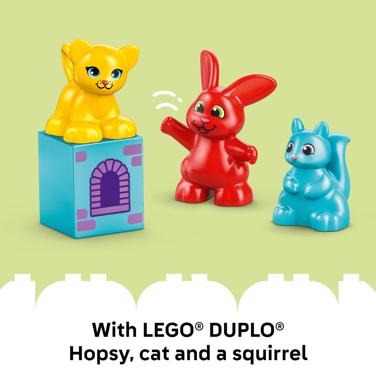 LEGO DUPLO Hopsy's Castle Game compact 47-piece set fits easily on shelves.