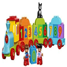 LEGO DUPLO number train wagon two showcases digit bricks for sequences