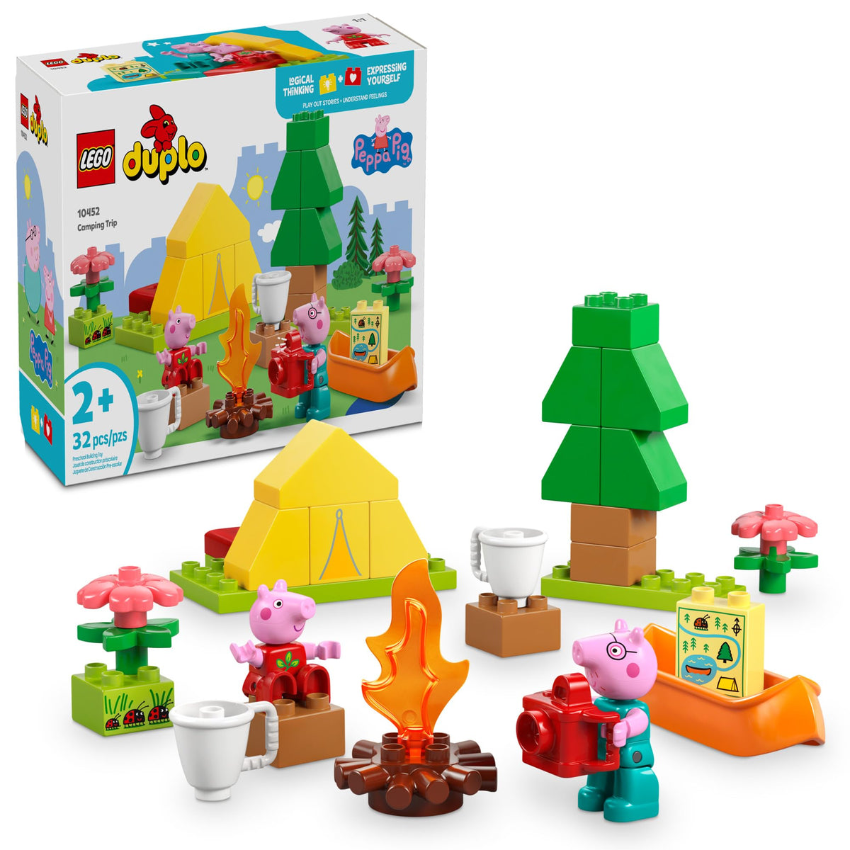 LEGO DUPLO Peppa Pig camping canoe scene boosts imaginative play and hand-eye coordination