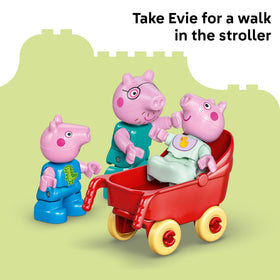 LEGO DUPLO Peppa Pig Evie stroller scene for nurturing play