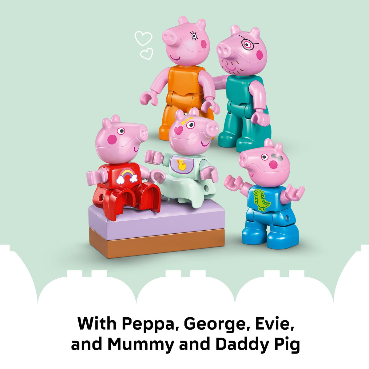 LEGO DUPLO Peppa Pig Family House five figures inviting social play