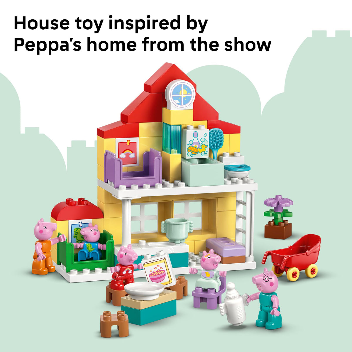 LEGO DUPLO Peppa Pig Family House lounge area for family storytelling