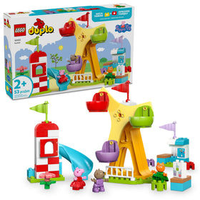 LEGO DUPLO Peppa Pig Funfair ferris wheel boosts fine motor play for toddlers.