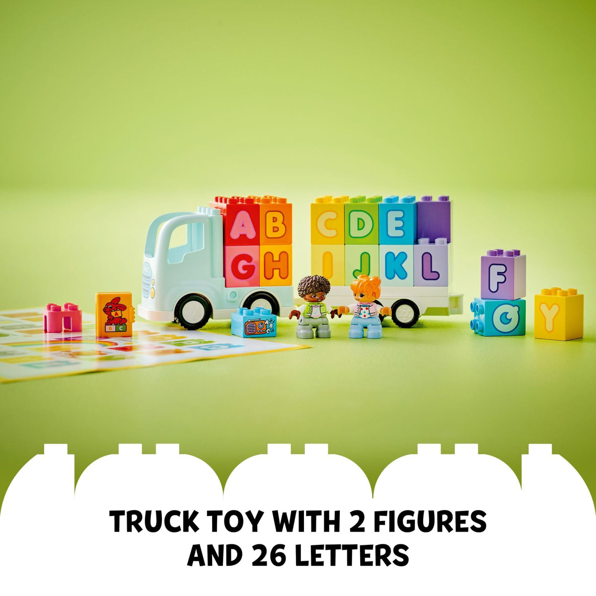 LEGO DUPLO ABC book element invites reading letters during pretend play
