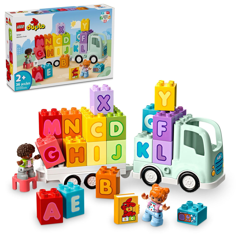 LEGO DUPLO Town Alphabet Truck drivable toy boosts early letter exploration