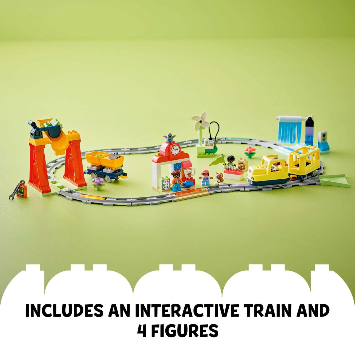 LEGO DUPLO Town action bricks with lights and sounds for realism.