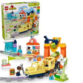 LEGO DUPLO Town train station for interactive pretend play and storytelling.
