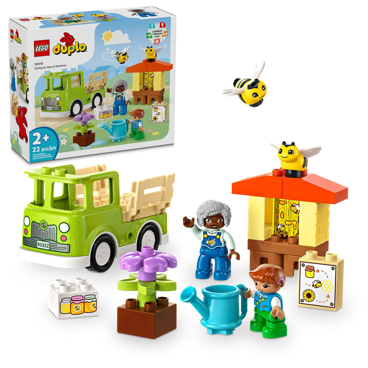LEGO DUPLO Town Caring for Bees & Beehives beehive with honeycomb brick encourages pretend play