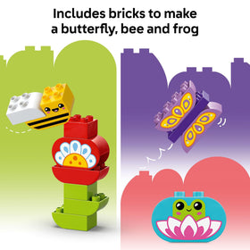 LEGO DUPLO Town 10444 frog figure with bricks supporting fine motor play.