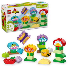 LEGO DUPLO Town 10444 front view with colorful flowers for imaginative play.