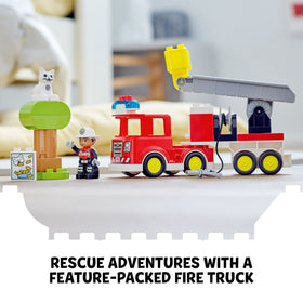 LEGO DUPLO Rescue Fire Engine 10969 lights and siren energize imaginative rescue play.
