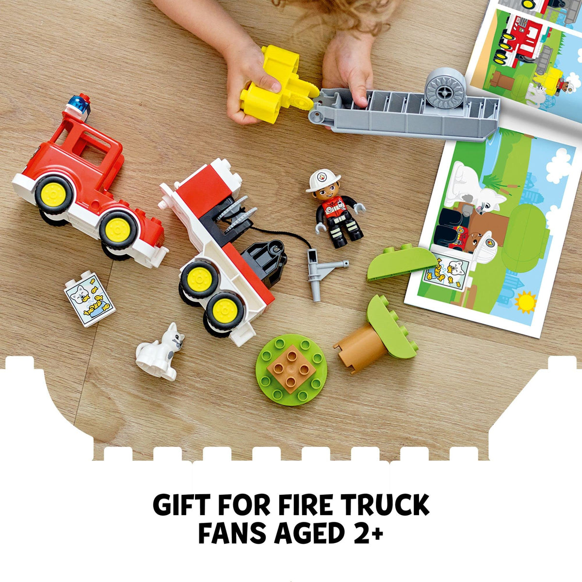 LEGO DUPLO Rescue Fire Engine 10969 included picture-story guide sparks early construction storytelling.