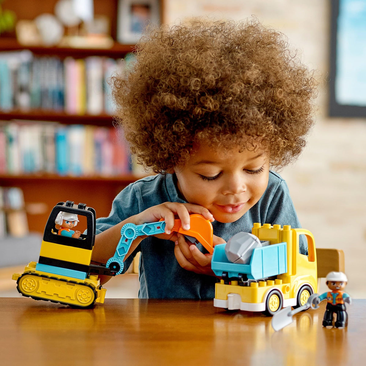 LEGO DUPLO Tracked Excavator: rotating digger enables hands-on construction play.