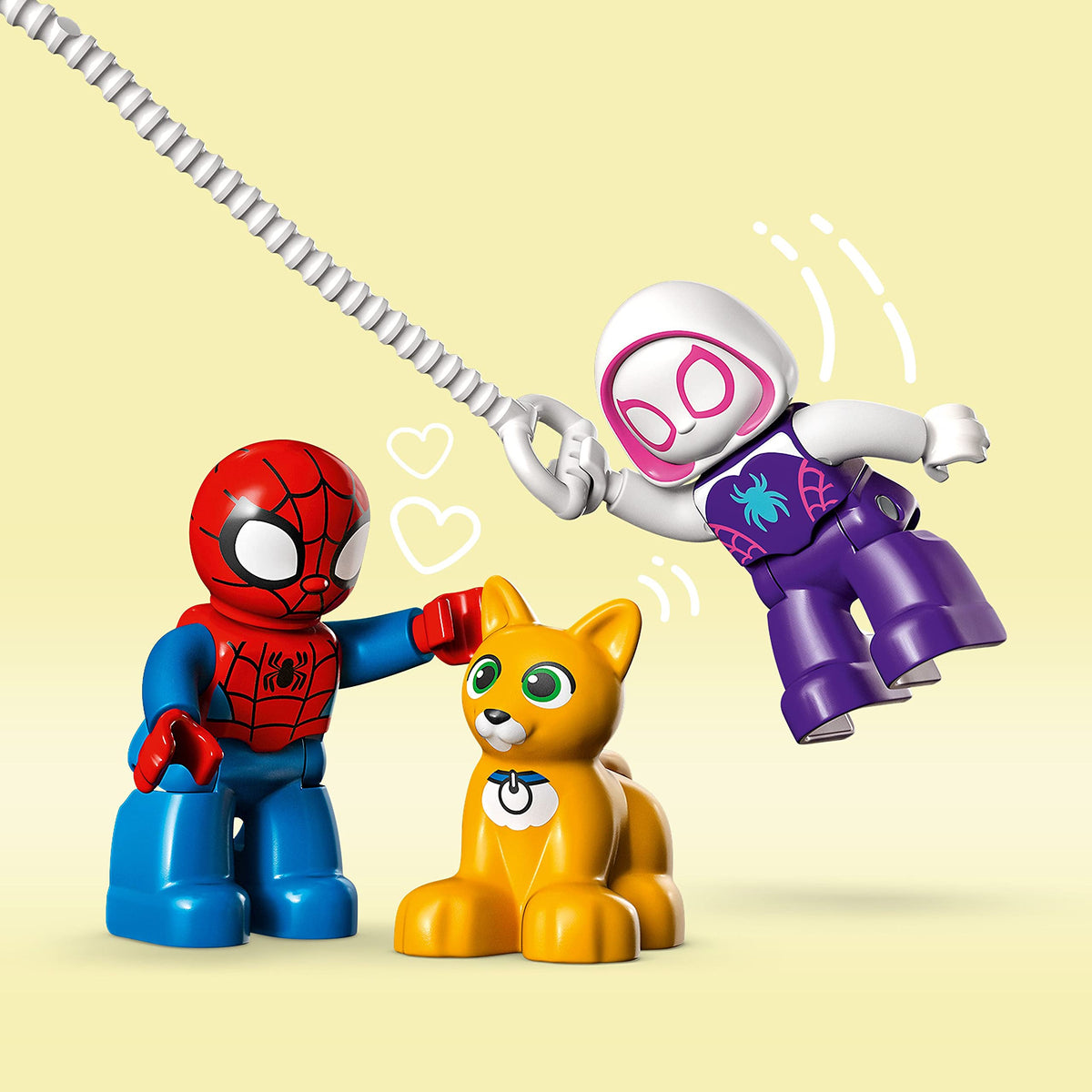 LEGO DUPLO Web element with lamppost 10995 — dynamic swoop play echoing TV scenes.