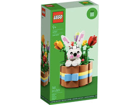 LEGO Easter Basket 40587: spring flowers detail enhances mantel display