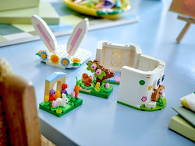 LEGO Easter Bunny Surprise 40764 display shelf setup for seasonal Easter decor