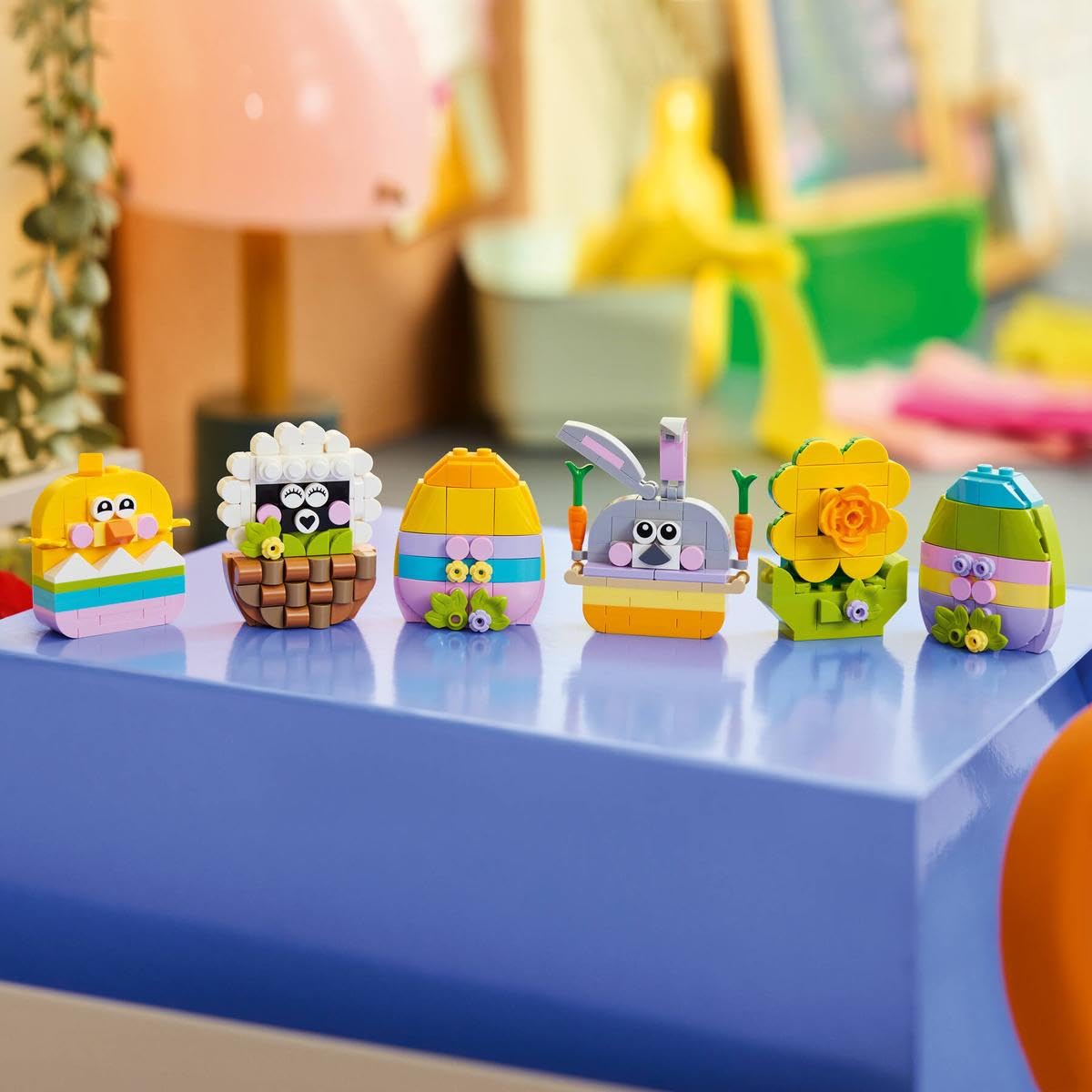 LEGO Easter Decorations bunny in eggshell with carrots for charming seasonal accent