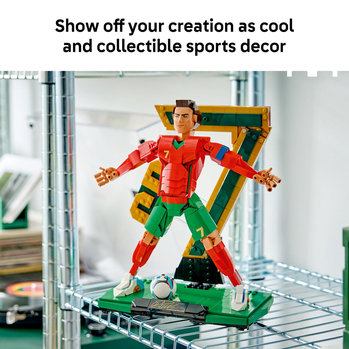LEGO Cristiano Ronaldo CR7 backdrop enhances room decor