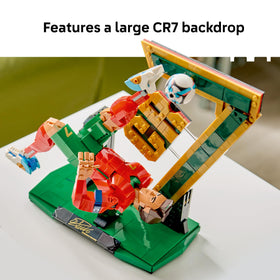 LEGO Cristiano Ronaldo CR7 backdrop and signature plaque add authentic display elements