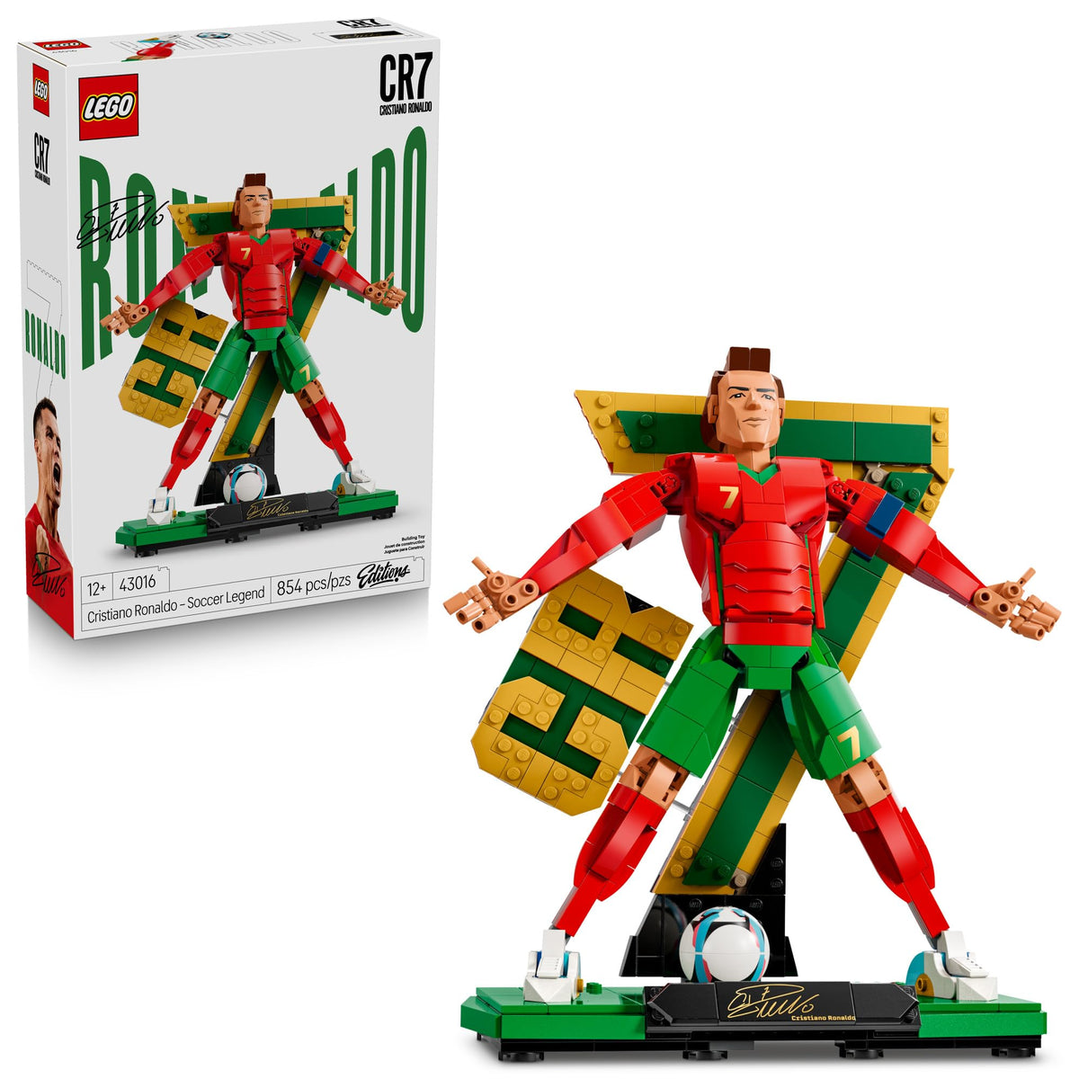 LEGO Cristiano Ronaldo Soccer Legend figure for shelf display and collectability