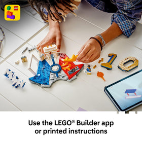 Lego Editions Kylian Mbappé room decor on bookshelf or desk.