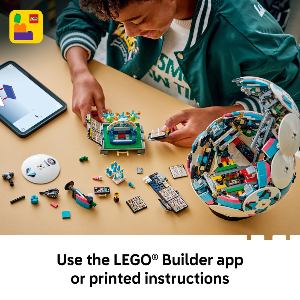 LEGO Editions Soccer Ball built with 1,498 pieces for immersive hands-on play