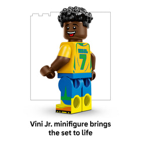 LEGO Editions Vini Jr jersey number 7 detail highlights authentic tribute.