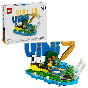 LEGO Editions Vini Jr base scene with initial and Brazil colors for vivid display.