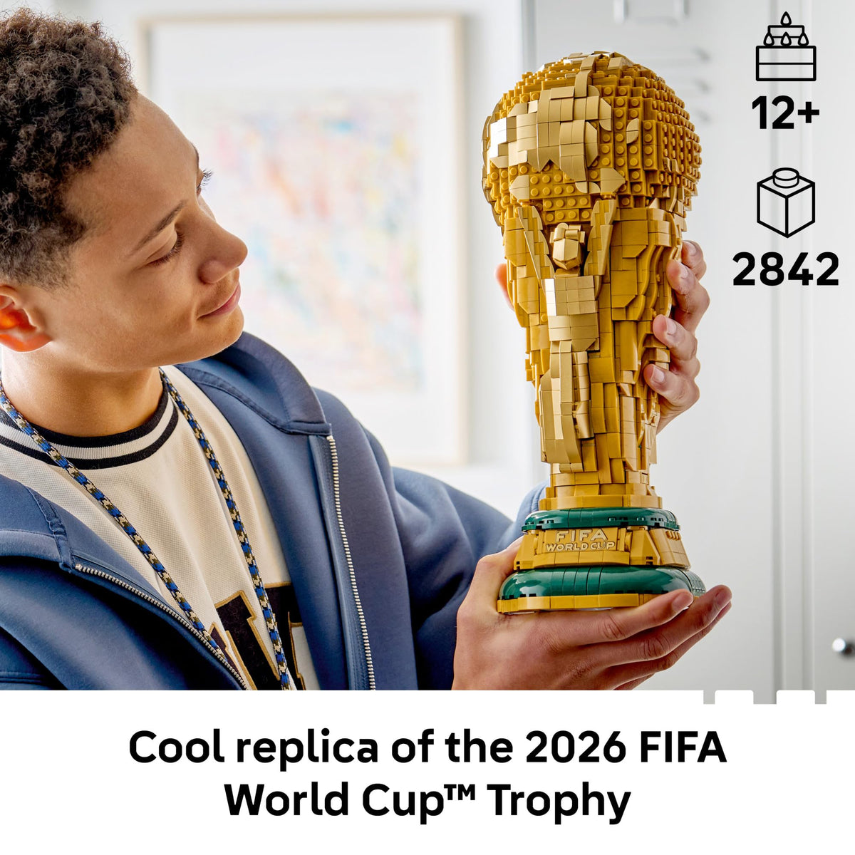 LEGO Editions World Cup trophy globe figures detail emphasizes iconic support scene for display