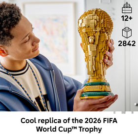 LEGO Editions World Cup trophy globe figures detail emphasizes iconic support scene for display