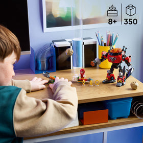 LEGO Eggman mech shows an opening cockpit for dramatic battles.