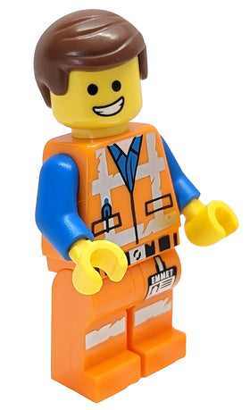 LEGO Emmet minifig dual-face head with expressive options for storytelling.
